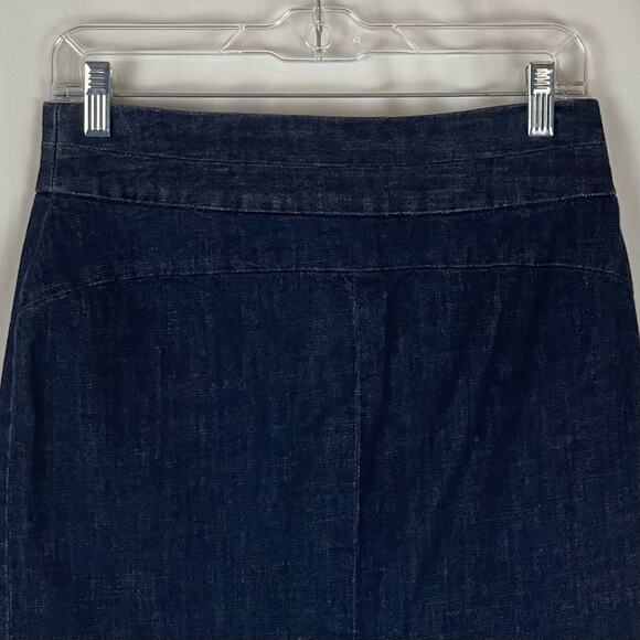 J Crew Straight Dark Wash Boho Hippie Festival Blue Jean Skirt NWOT Size 4 - Picture 6 of 12